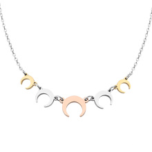 New Designs Long Chain Crescent Moon Charms Necklace For Women